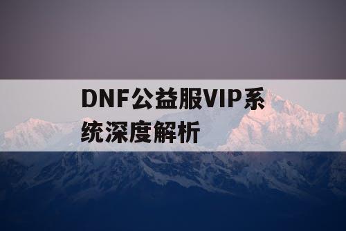 DNF公益服VIP系统深度解析