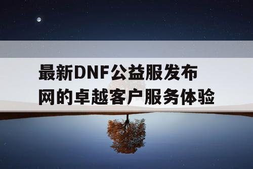 最新DNF公益服发布网的卓越客户服务体验