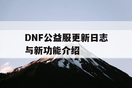 DNF公益服更新日志与新功能介绍