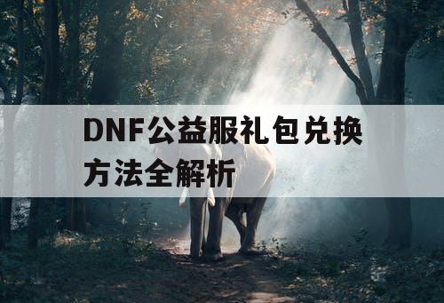 DNF公益服礼包兑换方法全解析