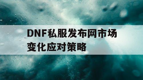 DNF私服发布网市场变化应对策略