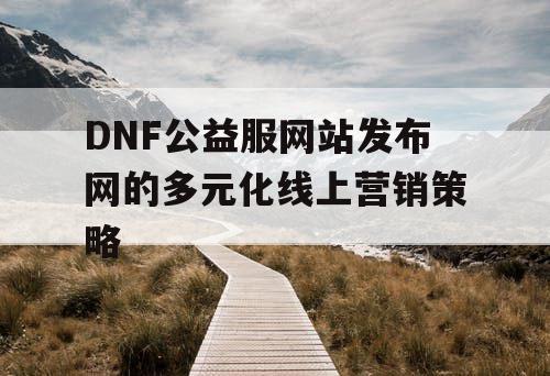 DNF公益服网站发布网的多元化线上营销策略