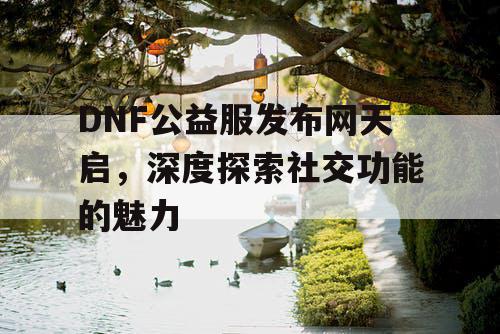 DNF公益服发布网天启，深度探索社交功能的魅力