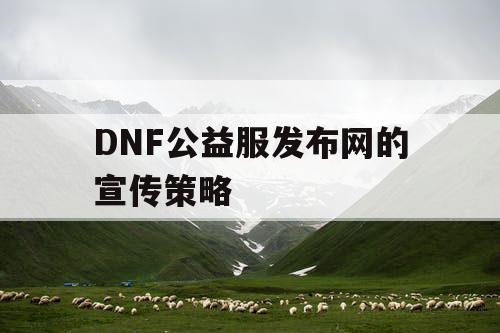 DNF公益服发布网的宣传策略