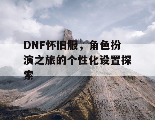 DNF怀旧服，角色扮演之旅的个性化设置探索