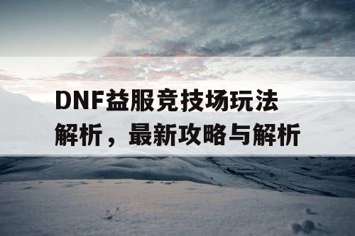 DNF益服竞技场玩法解析，最新攻略与解析