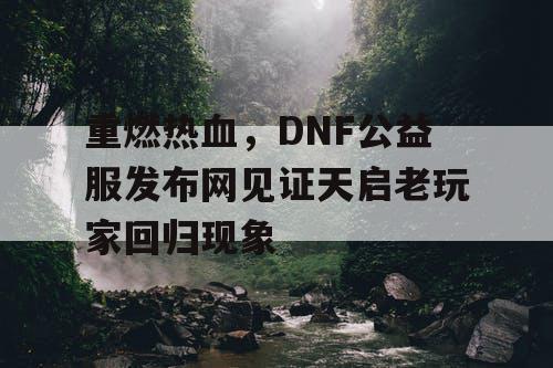 重燃热血	，DNF公益服发布网见证天启老玩家回归现象