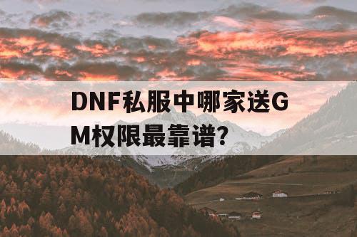 DNF私服中哪家送GM权限最靠谱？