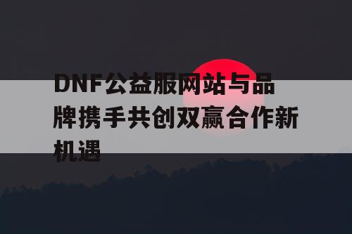 DNF公益服网站与品牌携手共创双赢合作新机遇