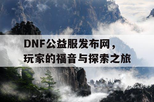 DNF公益服发布网	，玩家的福音与探索之旅