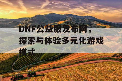 DNF公益服发布网，探索与体验多元化游戏模式