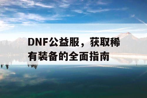 DNF公益服	，获取稀有装备的全面指南