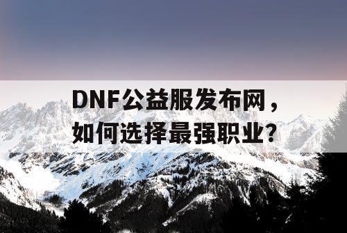 DNF公益服发布网，如何选择最强职业？