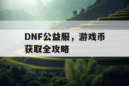 DNF公益服，游戏币获取全攻略