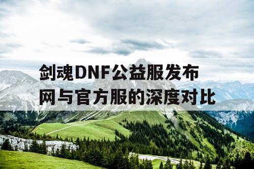 剑魂DNF公益服发布网与官方服的深度对比