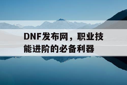 DNF发布网，职业技能进阶的必备利器