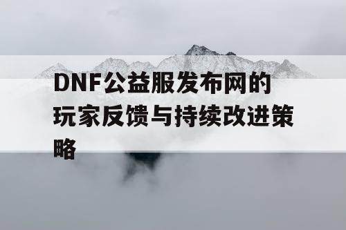 DNF公益服发布网的玩家反馈与持续改进策略