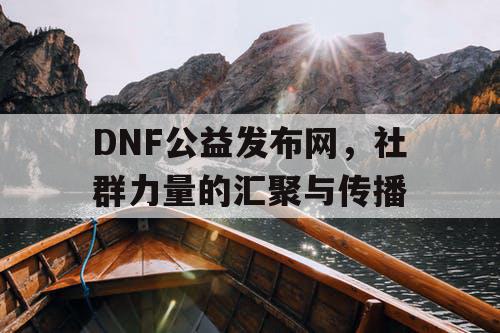 DNF公益发布网	，社群力量的汇聚与传播