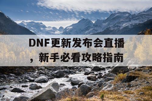 DNF更新发布会直播	，新手必看攻略指南