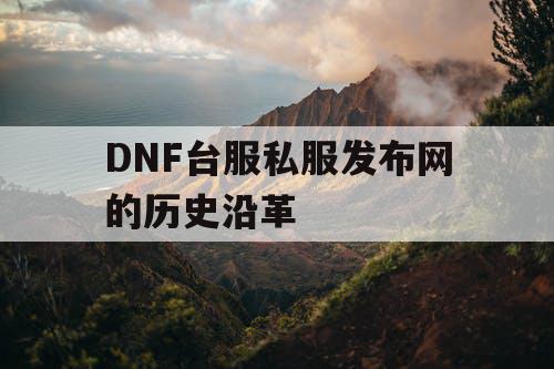 DNF台服私服发布网的历史沿革