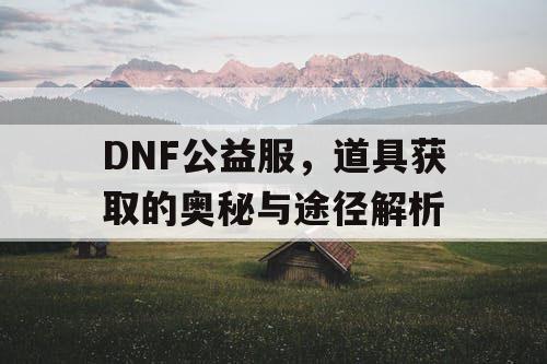 DNF公益服，道具获取的奥秘与途径解析