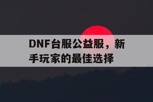 DNF台服公益服	，新手玩家的最佳选择