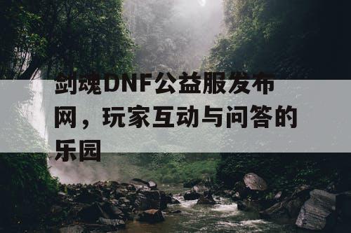 剑魂DNF公益服发布网	，玩家互动与问答的乐园