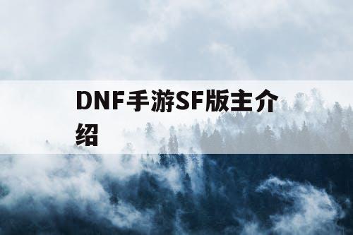 DNF手游SF版主介绍