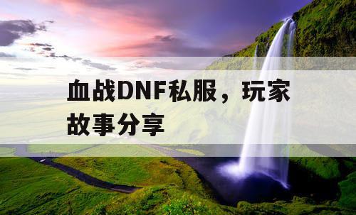 血战DNF私服，玩家故事分享