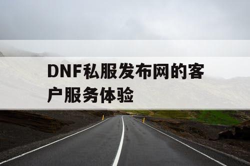 DNF私服发布网的客户服务体验