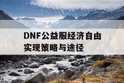 DNF公益服经济自由实现策略与途径