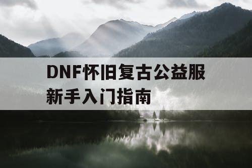 DNF怀旧复古公益服新手入门指南