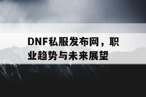 DNF私服发布网，职业趋势与未来展望