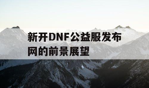 新开DNF公益服发布网的前景展望