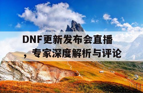 DNF更新发布会直播，专家深度解析与评论