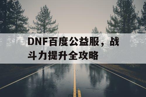 DNF百度公益服，战斗力提升全攻略