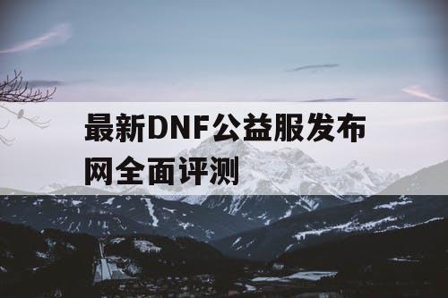 最新DNF公益服发布网全面评测