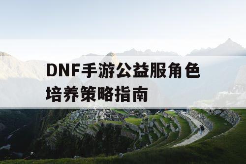 DNF手游公益服角色培养策略指南