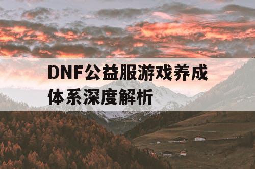 DNF公益服游戏养成体系深度解析