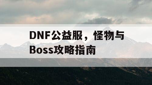 DNF公益服	，怪物与Boss攻略指南