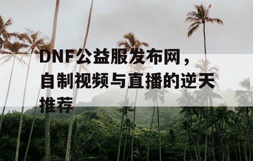 DNF公益服发布网，自制视频与直播的逆天推荐