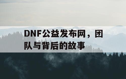 DNF公益发布网	，团队与背后的故事