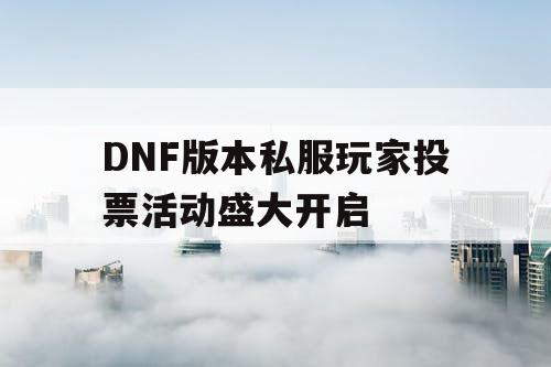 DNF版本私服玩家投票活动盛大开启