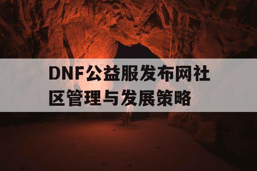 DNF公益服发布网社区管理与发展策略