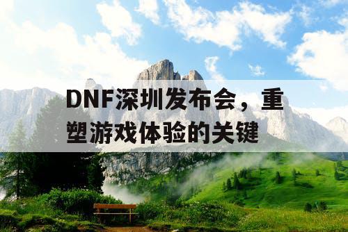 DNF深圳发布会	，重塑游戏体验的关键