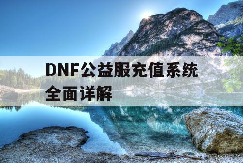 DNF公益服充值系统全面详解