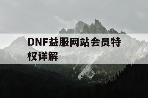 DNF益服网站会员特权详解