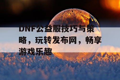 DNF公益服技巧与策略	，玩转发布网，畅享游戏乐趣