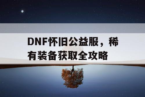 DNF怀旧公益服	，稀有装备获取全攻略