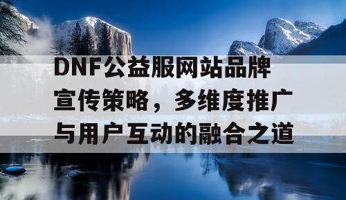 DNF公益服网站品牌宣传策略，多维度推广与用户互动的融合之道